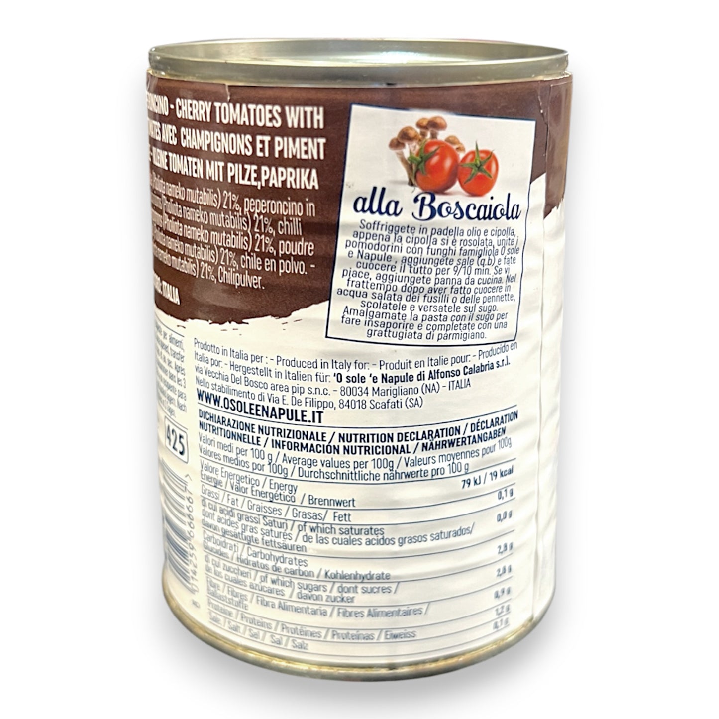 'O Sole 'e Napule Cherry Tomatoes with Mushrooms (400g)