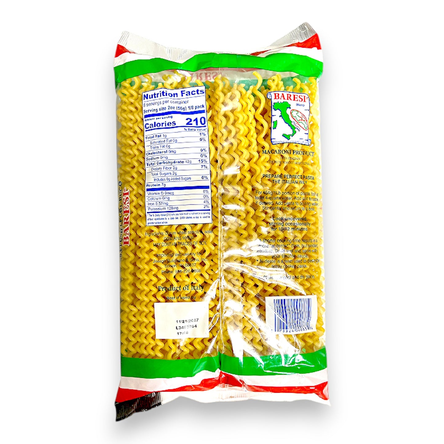Baresi Macaroni 83 Fusilli Col Buco Pasta 1lb (454)g