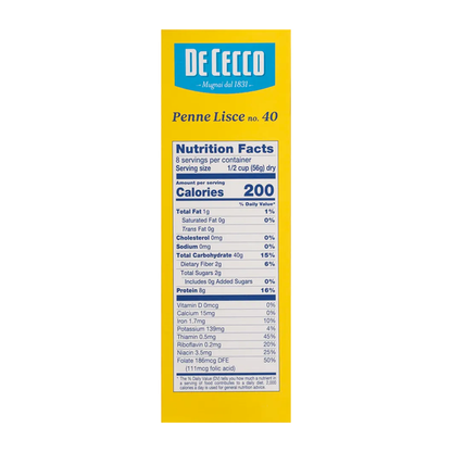 De Cecco Penne Lisce No.40 Pasta