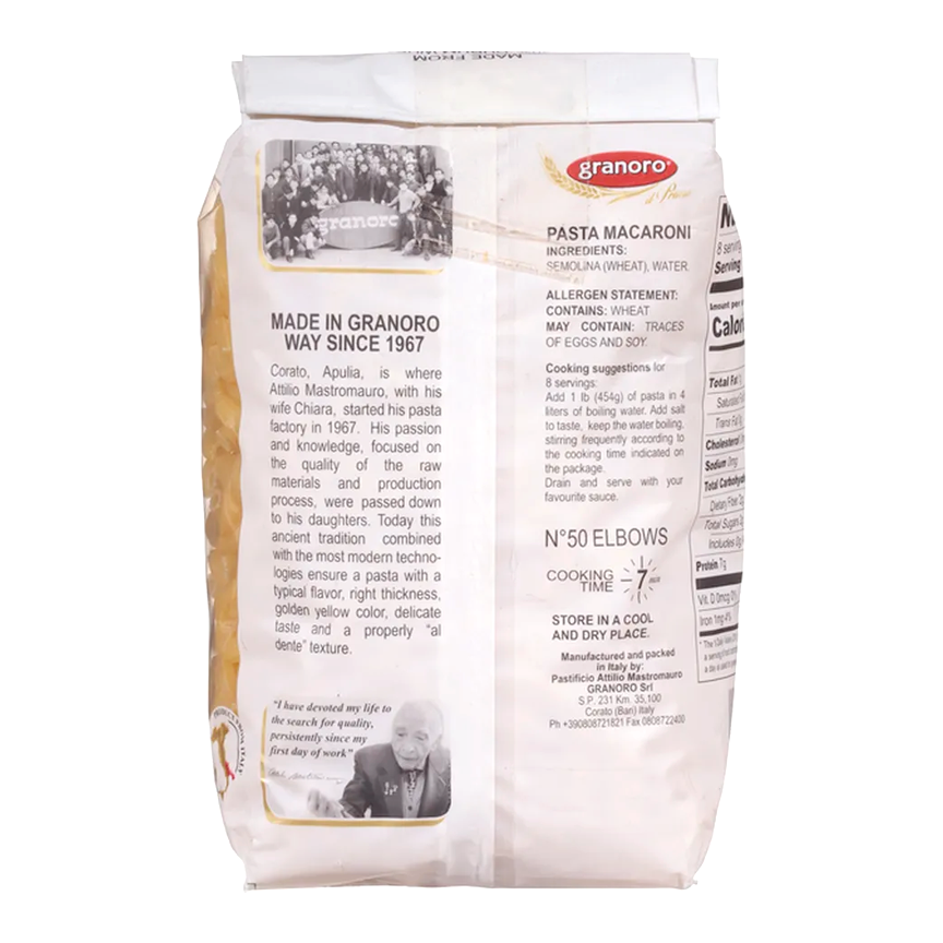 Granoro Pasta Macaroni no.50 Elbows