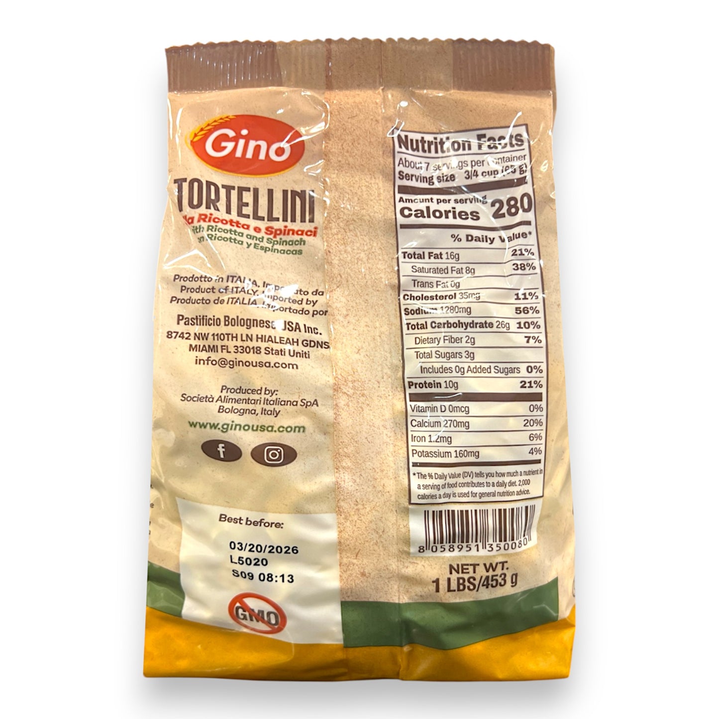 Gino Tortellini alla Ricotta e Spinaci 453g