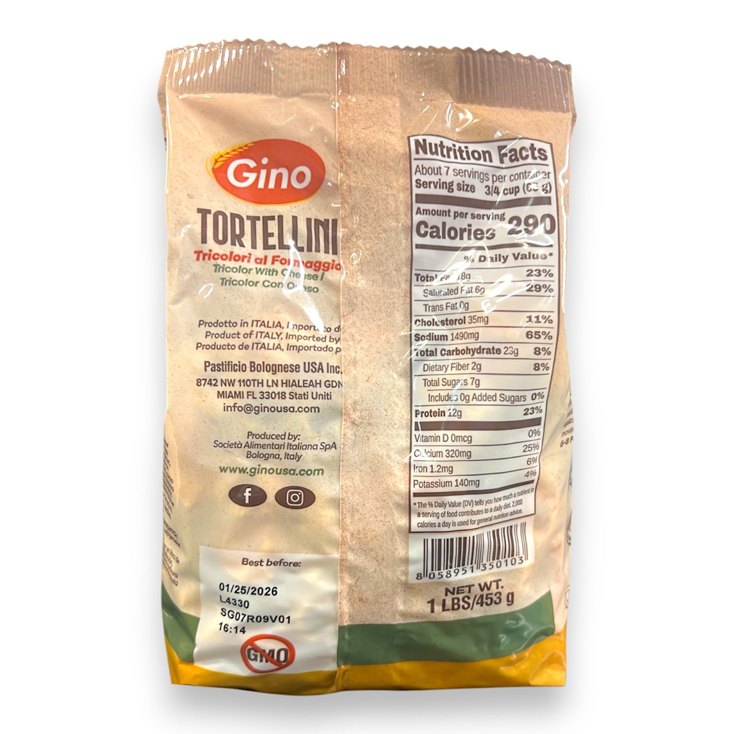 Gino Tortellini al Formaggio Tricolor 453g